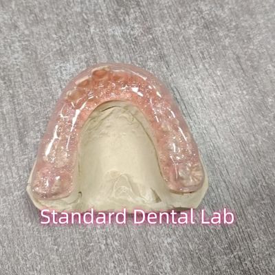 Combo rosa de guardia dental de noche suave y duro con brillo